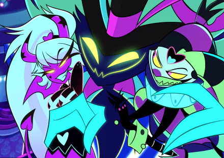 Verosika Mayday Fizzarolli (Helluva Boss) Asmodeus (Helluva Boss) TV Show helluva boss HD Desktop Wallpaper | Background Image