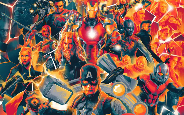 Loki (Marvel Comics) Scott Lang Hulk Clint Barton Rocket Raccoon Black Widow Hawkeye Nebula (Marvel Comics) Thor Ant-Man Captain America Iron Man movie Avengers EndGame HD Desktop Wallpaper | Background Image