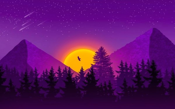 Artistic Mountain Purple HD Wallpaper | Background Image