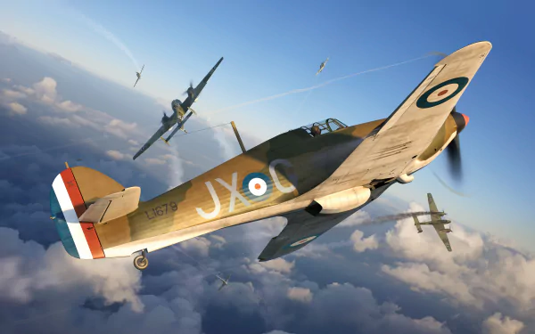 warplane military Hawker Hurricane HD Desktop Wallpaper | Background Image