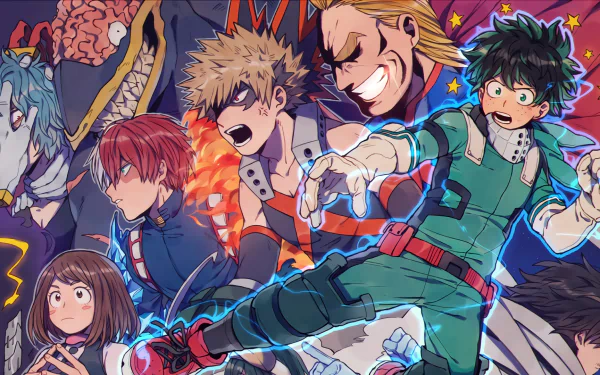 Noumu (Boku No Hero Academia) Tomura Shigaraki Shota Aizawa Izuku Midoriya Shoto Todoroki Katsuki Bakugou Ochako Uraraka Tsuyu Asui All Might Anime My Hero Academia HD Desktop Wallpaper | Background Image