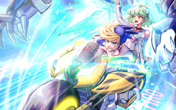 Yuugo (Yu-Gi-Oh!) Rin (Yu-Gi-Oh!) Anime Yu-Gi-Oh! Arc-V HD Desktop Wallpaper | Background Image