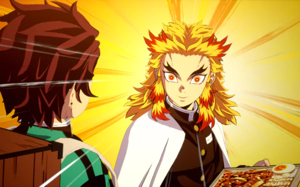 Kyojuro Rengoku video game Demon Slayer -Kimetsu no Yaiba- The Hinokami Chronicles HD Desktop Wallpaper | Background Image