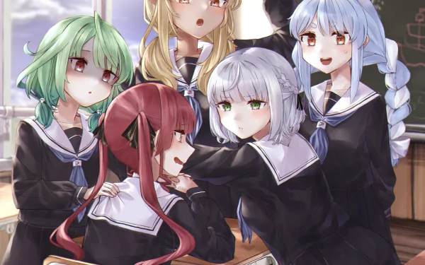 hololive Usada Pekora Uruha Rushia Shirogane Noel Shiranui Flare Houshou Marine Anime Virtual Youtuber HD Desktop Wallpaper | Background Image