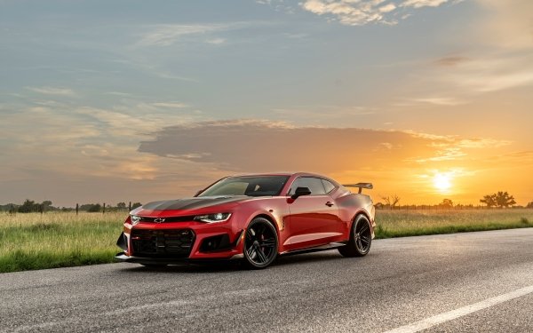 Vehicles Chevrolet Camaro ZL1 Chevrolet Muscle Car Supercar Sunset HD Wallpaper | Background Image