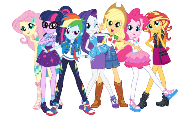 Pinkie Pie Sunset Shimmer Applejack (My Little Pony) Fluttershy (My Little Pony) Rarity (My Little Pony) Rainbow Dash Sci-Twi (My Little Pony) TV Show My Little Pony: Equestria Girls HD Desktop Wallpaper | Background Image