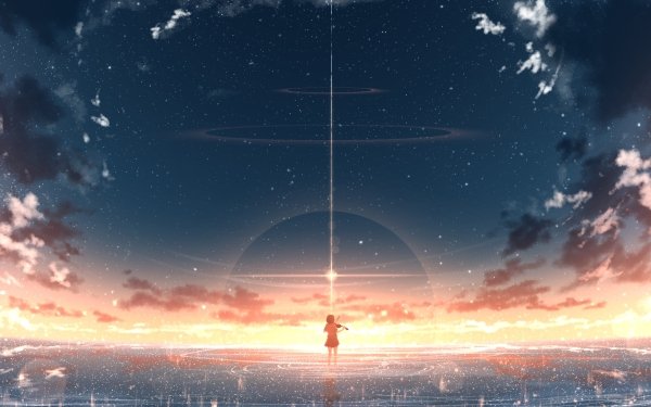 Anime Sunrise Sky Sunset HD Wallpaper | Background Image