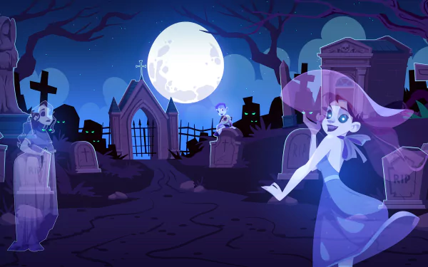 grave cemetery moon night dark ghost HD Desktop Wallpaper | Background Image