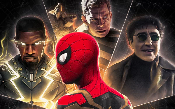 Peter Parker Doctor Octopus Electro (Marvel Comics) Sandman (Marvel Comics) spider man movie Spider-Man: No Way Home HD Desktop Wallpaper | Background Image