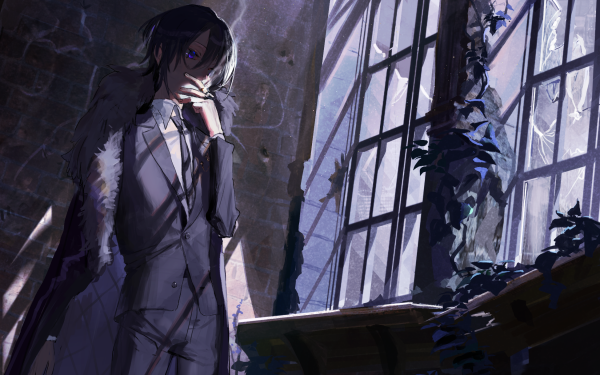 Anime Boy Suit Smoking HD Wallpaper | Background Image