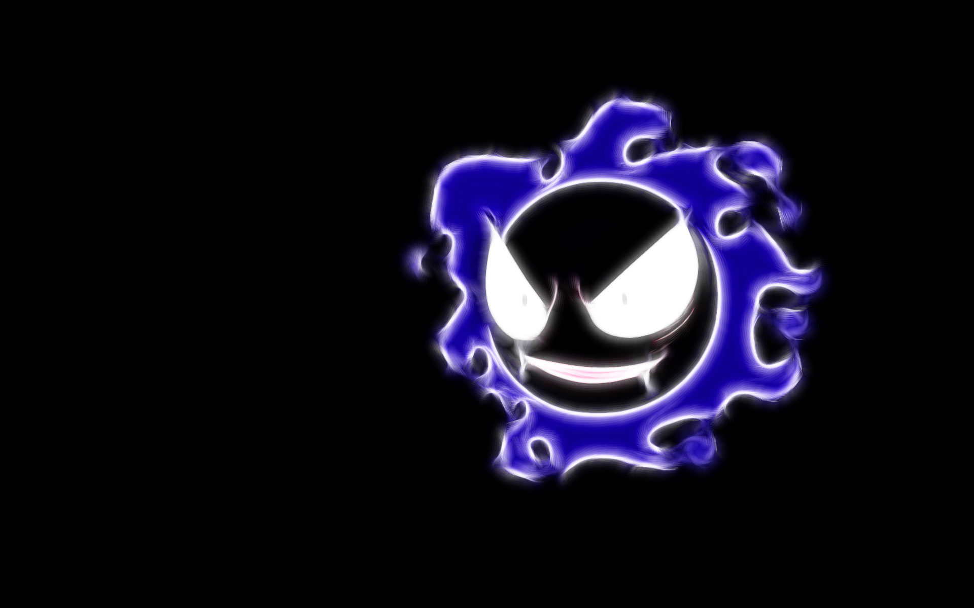 A haunting Gastly Pokémon floating in a dark background, emanating an ominous aura.