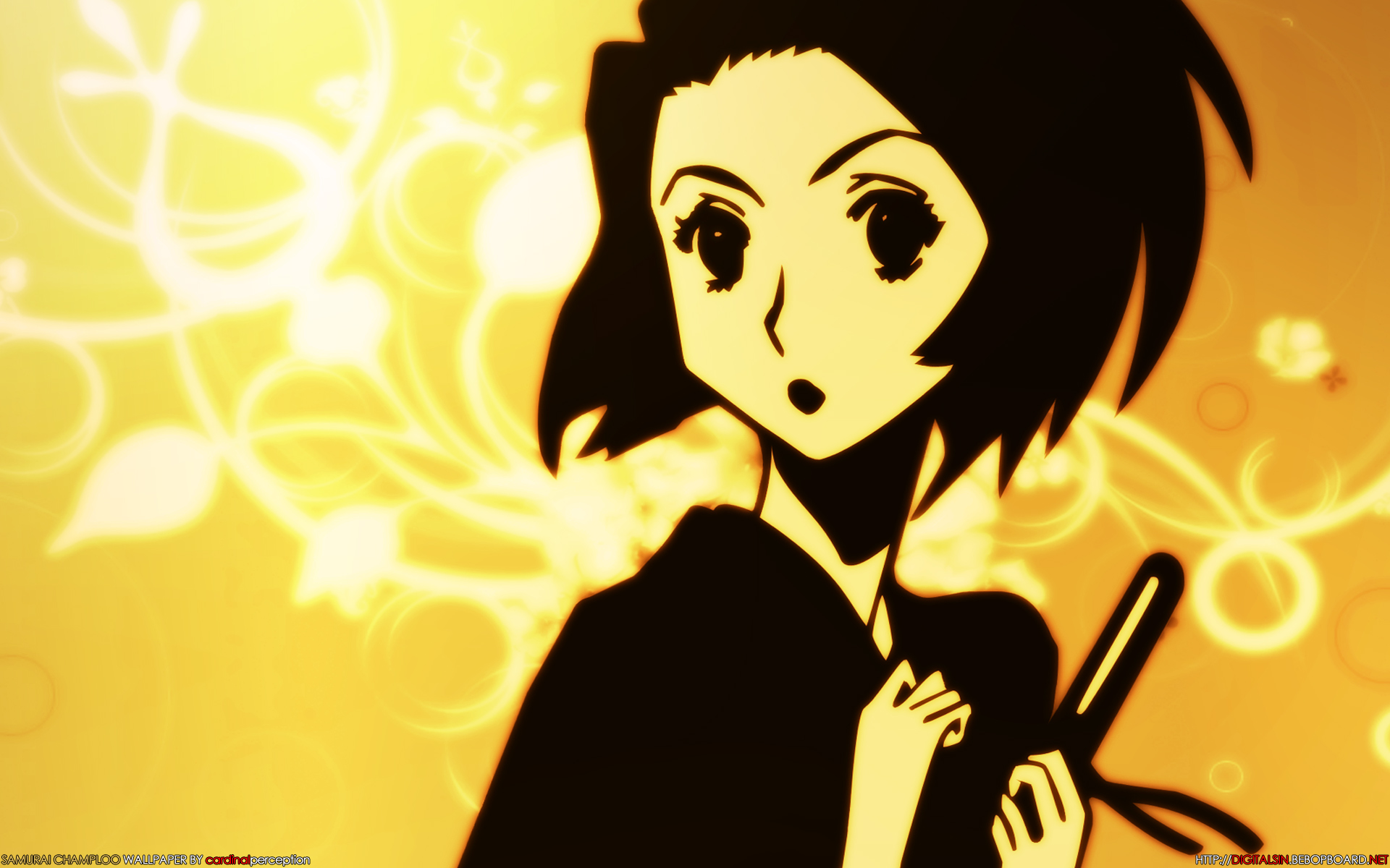Anime-inspired wallpaper featuring characters from Samurai Champloo.