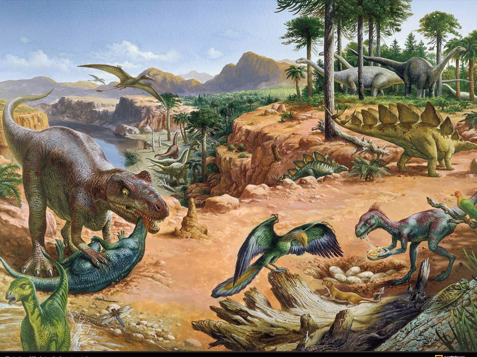 Desktop wallpaper featuring a majestic dinosaur - a captivating glimpse into the prehistoric world.