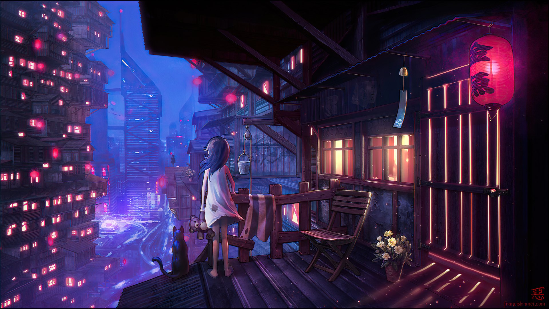 Download Night City Anime Girl Anime Girl Anime Night Anime City HD ...