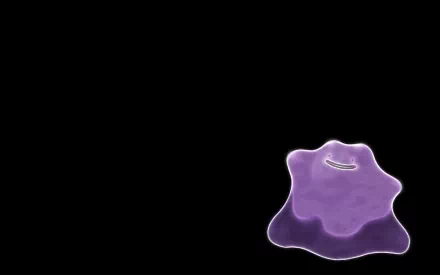 HD desktop wallpaper featuring Ditto, the Normal-type Pokémon, from the Pokémon anime, set against a simple black background.
