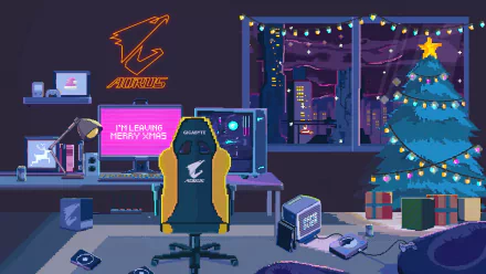 technology Gigabyte AORUS Christmas Gaming HD Desktop Wallpaper | Background Image