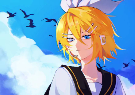 Rin Kagamine Anime Vocaloid HD Desktop Wallpaper | Background Image