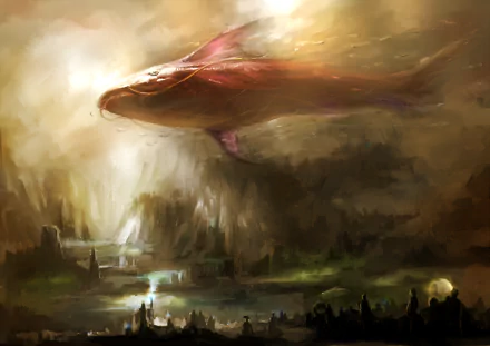 Anime Big Fish & Begonia HD Desktop Wallpaper | Background Image