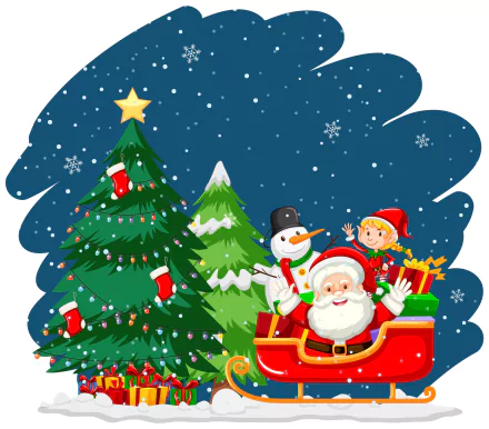 sleigh snowman Santa holiday Christmas HD Desktop Wallpaper | Background Image