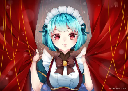 aqua hair maid video game Mobile Legends: Bang Bang HD Desktop Wallpaper | Background Image
