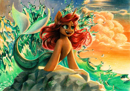 red hair mermaid pony Ariel (The Little Mermaid) TV Show crossover HD Desktop Wallpaper | Background Image