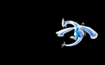 An HD wallpaper featuring the legendary Pokémon Lugia, depicted in a vibrant and dynamic pose against a sleek black background, capturing the essence of the Pokémon anime.