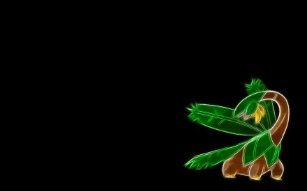 HD PC desktop wallpaper of Tropius, the Grass-type Pokémon from the Pokémon anime, posed with large leafy wings against a black background.