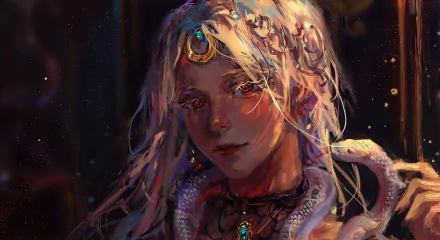 white hair fantasy woman HD Desktop Wallpaper | Background Image