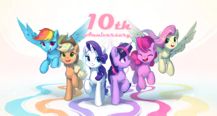 Rainbow Dash Applejack (My Little Pony) Fluttershy (My Little Pony) Pinkie Pie Rarity (My Little Pony) Twilight Sparkle TV Show My Little Pony: Friendship Is Magic HD Desktop Wallpaper | Background Image