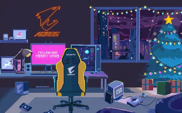 technology Gigabyte AORUS Christmas Gaming HD Desktop Wallpaper | Background Image