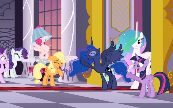 Pinkie Pie Starlight Glimmer Rarity (My Little Pony) Applejack (My Little Pony) Princess Celestia Princess Luna Twilight Sparkle TV Show My Little Pony: Friendship Is Magic HD Desktop Wallpaper | Background Image