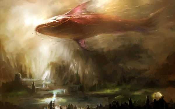 Anime Big Fish & Begonia HD Desktop Wallpaper | Background Image