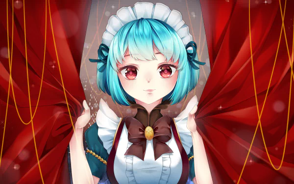 aqua hair maid video game Mobile Legends: Bang Bang HD Desktop Wallpaper | Background Image