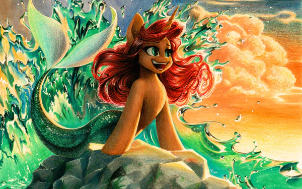 red hair mermaid pony Ariel (The Little Mermaid) TV Show crossover HD Desktop Wallpaper | Background Image