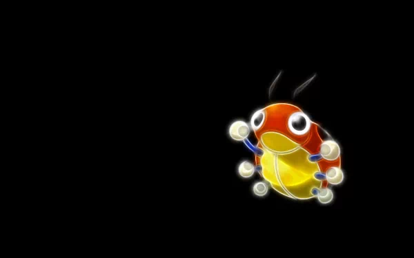 HD desktop wallpaper featuring Ledyba, the Bug-type Pokémon, depicted in vibrant anime style against a black background.