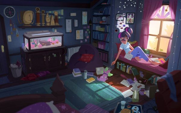 TV Show My Little Pony: Equestria Girls My Little Pony Sci-Twi Spike Bedroom HD Wallpaper | Background Image
