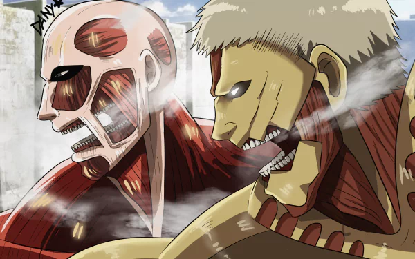 Bertholdt Hoover Reiner Braun Armored Titan Colossal Titan Anime Attack on Titan HD Desktop Wallpaper | Background Image