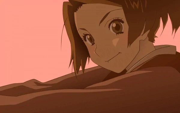 HD PC desktop wallpaper featuring an anime-style close-up of a smiling character from Samurai Champloo against a warm, muted background.