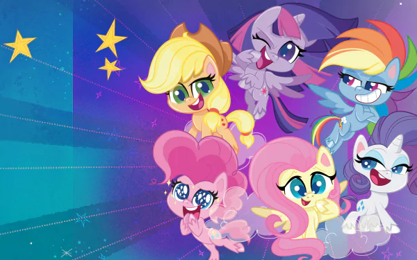 Rarity (My Little Pony) Fluttershy (My Little Pony) Pinkie Pie Rainbow Dash Applejack (My Little Pony) Twilight Sparkle TV Show My Little Pony: Pony Life HD Desktop Wallpaper | Background Image