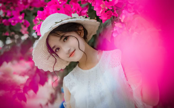 hat woman asian HD Desktop Wallpaper | Background Image