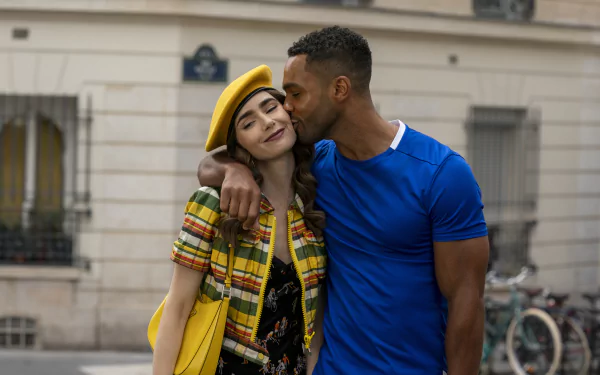 Lucien Laviscount Lily Collins TV Show Emily in Paris HD Desktop Wallpaper | Background Image
