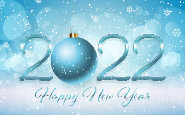 Happy New Year snowflake holiday New Year 2022 HD Desktop Wallpaper | Background Image
