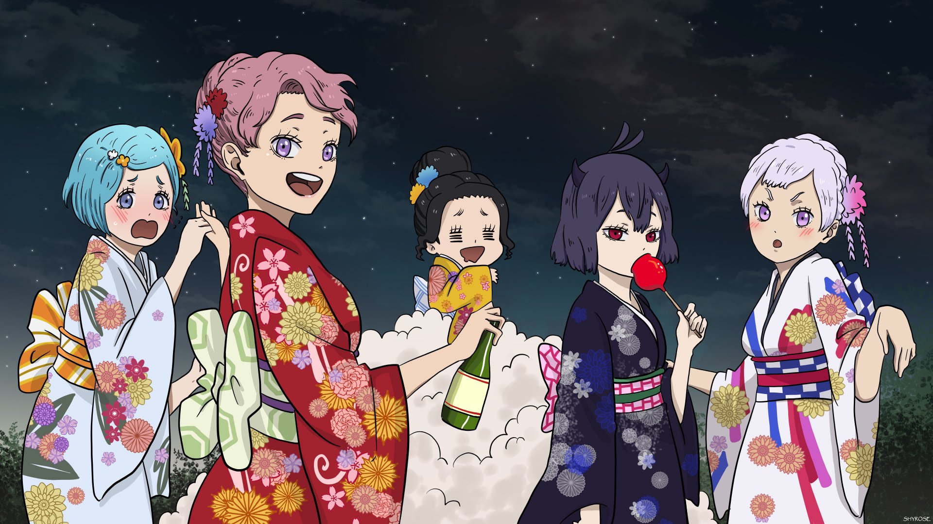 Download Secre Swallowtail Vanessa Enoteca Grey (Black Clover) Charmy Pappitson Nero (Black Clover) Noelle Silva Anime Black Clover HD Wallpaper by Shyrose
