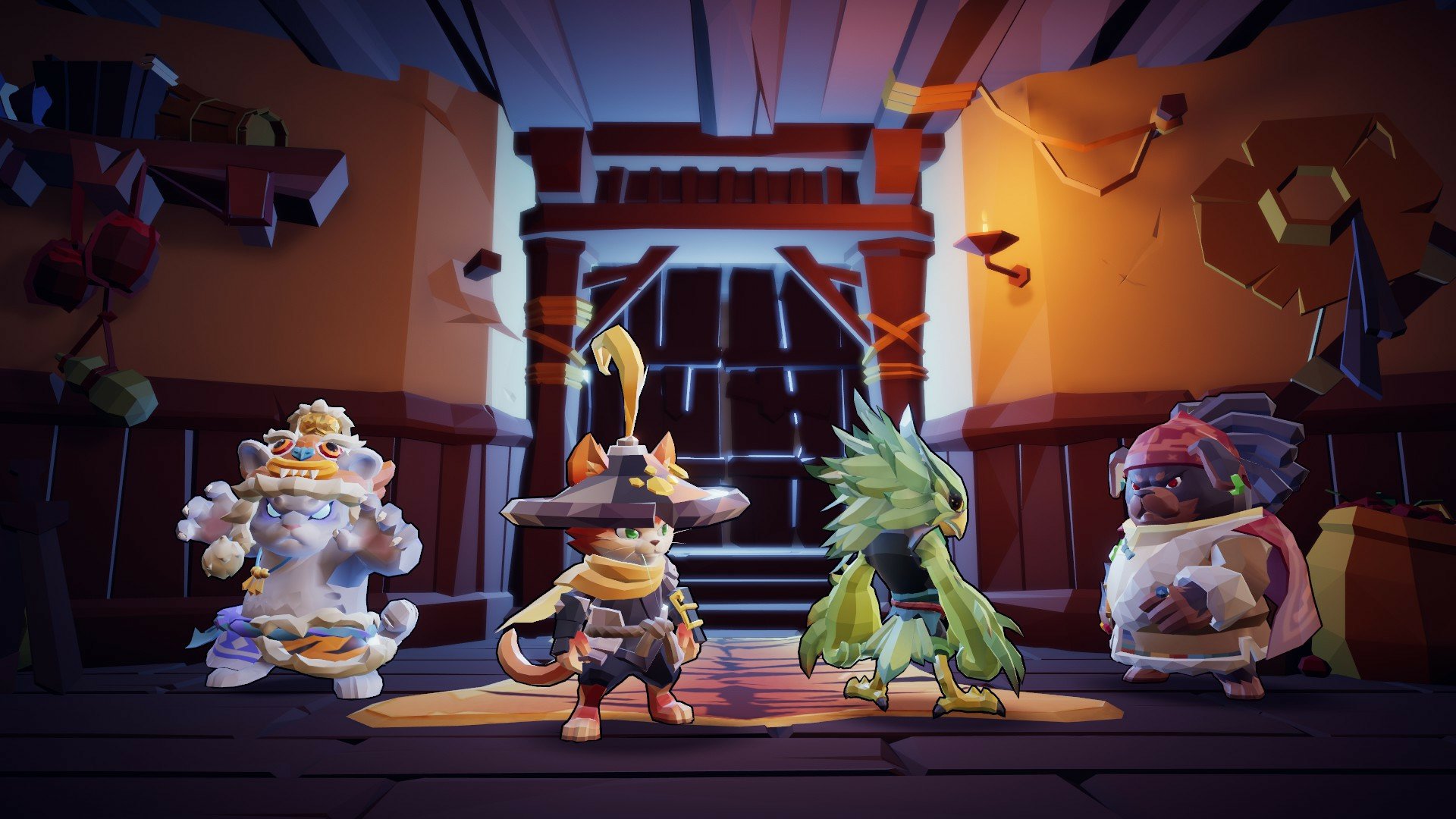 HD desktop wallpaper featuring characters from Gunfire Reborn in a vibrant game scene.