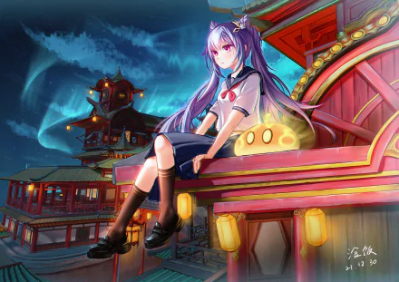 Slime (Genshin impact) Keqing (Genshin Impact) video game Genshin Impact HD Desktop Wallpaper | Background Image