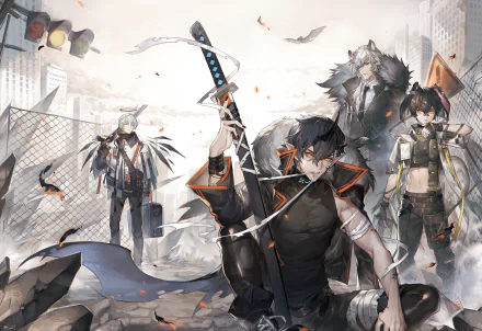 Ayerscarpe (Arknights) Executor (Arknights) SilverAsh (Arknights) Flamebringer (Arknights) video game Arknights HD Desktop Wallpaper | Background Image