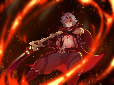 Arataki Itto video game Genshin Impact HD Desktop Wallpaper | Background Image