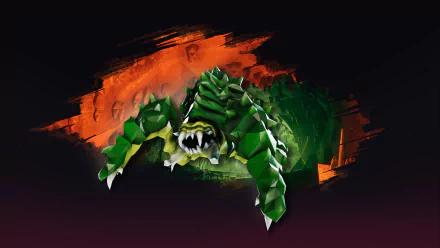 HD desktop wallpaper of Deep Rock Galactic featuring a green crystalline creature emerging from a rugged terrain.