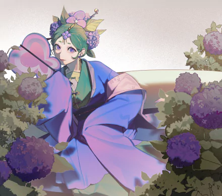 kimono Hydrangea Cookie (Cookie Run) video game Cookie Run: OvenBreak HD Desktop Wallpaper | Background Image