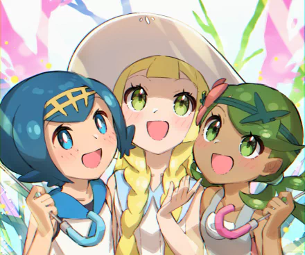 Lana (Pokémon) Mallow (Pokémon) Lillie (Pokemon) Pokémon: Sun and Moon Anime Pokemon HD Desktop Wallpaper | Background Image